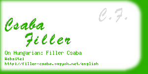 csaba filler business card